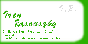 iren rasovszky business card